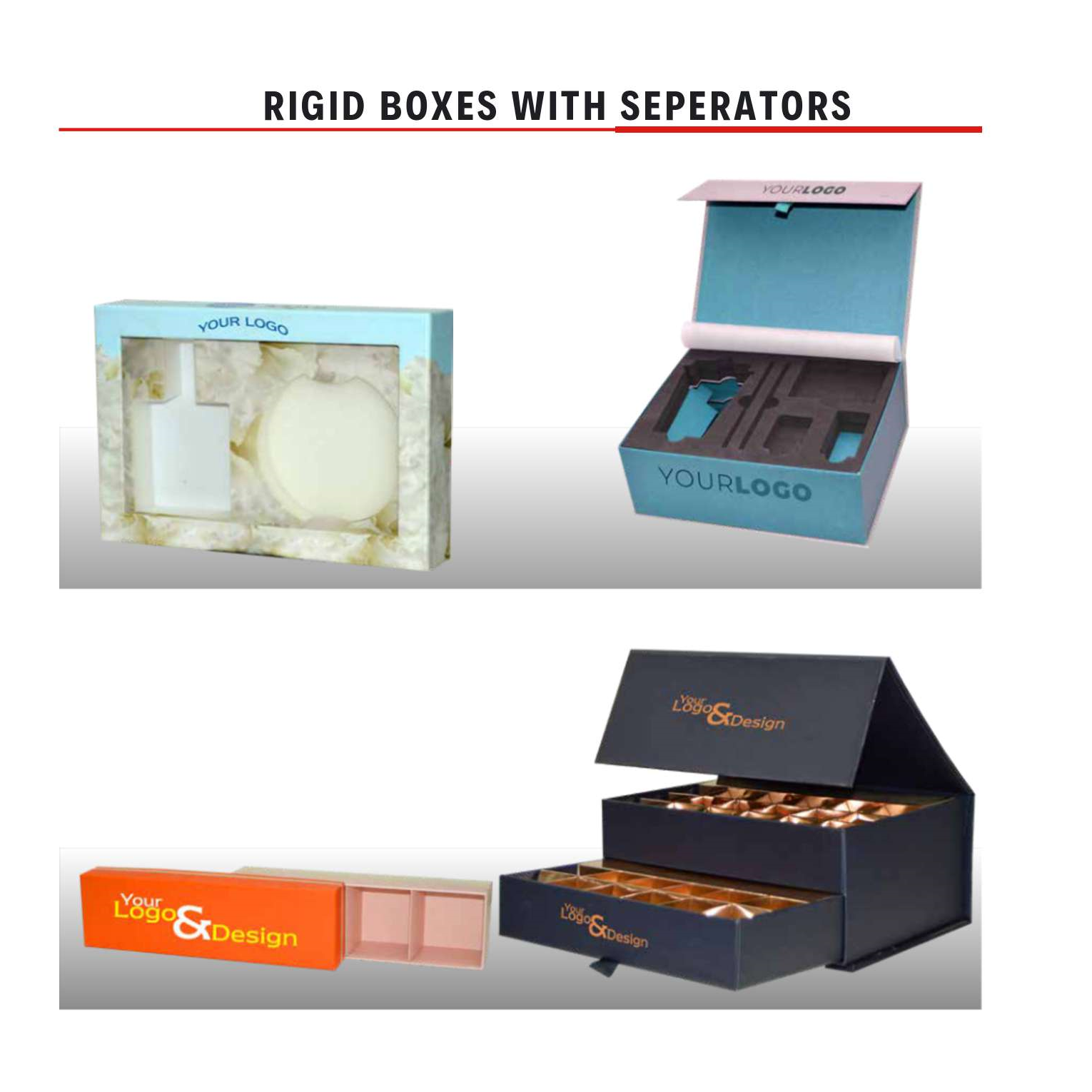 rigid boxes with seperators